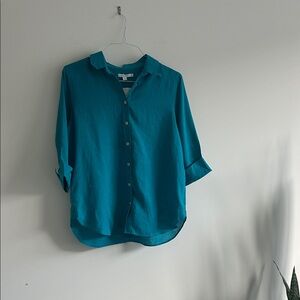 Chico's Turquoise Button-Down Shirt